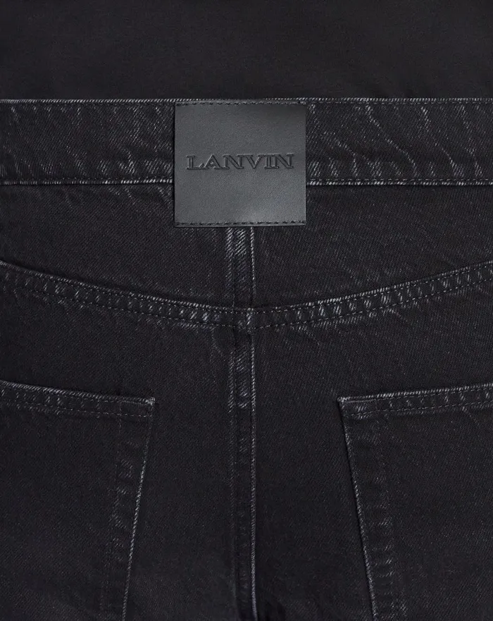 Straight Denim Pants Black Men Lanvin Pants and Shorts Straight Denim Pants Black Men Lanvin Pants and Shorts