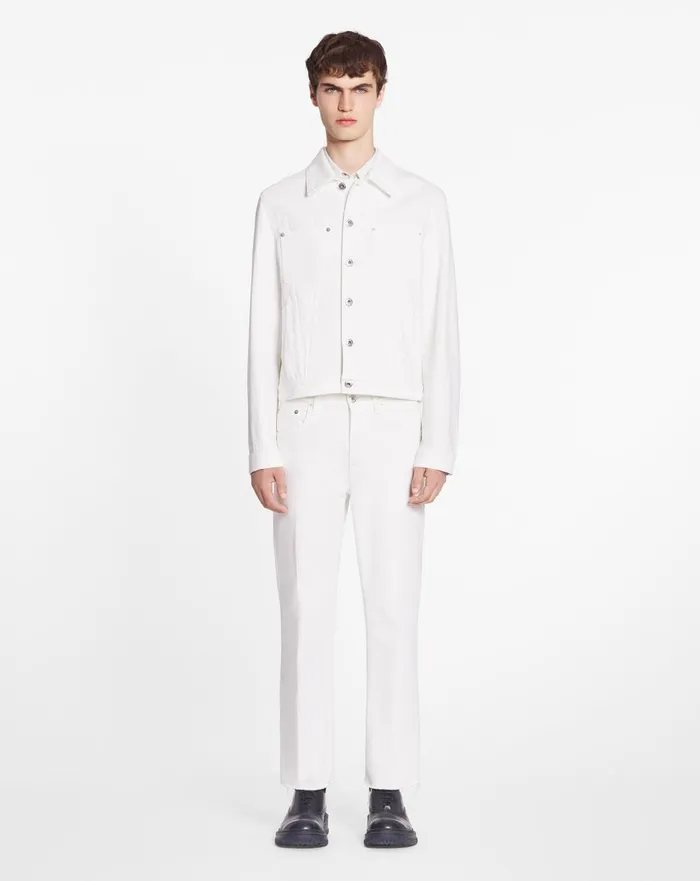 Straightleg Denim Pants Optic White Men Lanvin Pants and Shorts