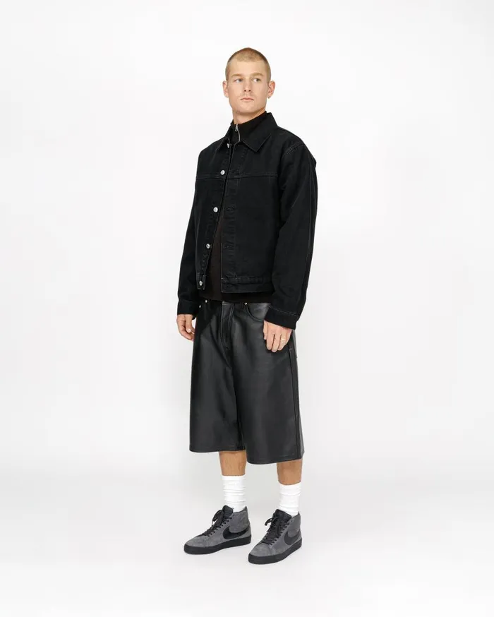 Stussy Shorts BIG OL039 SHORT LEATHER Black 8211 MenWomen