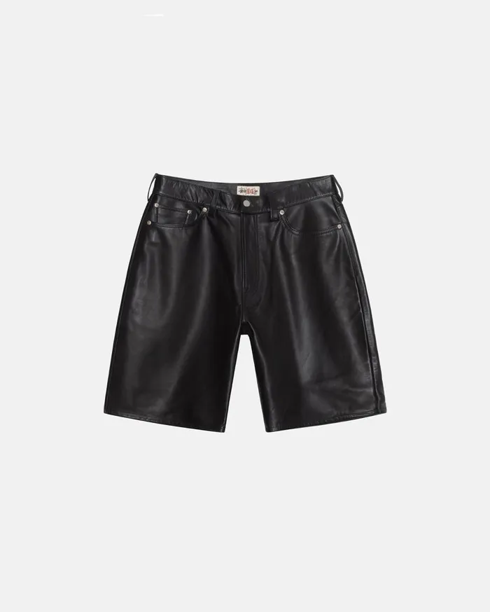 Stussy Shorts BIG OL039 SHORT LEATHER Black 8211 MenWomen