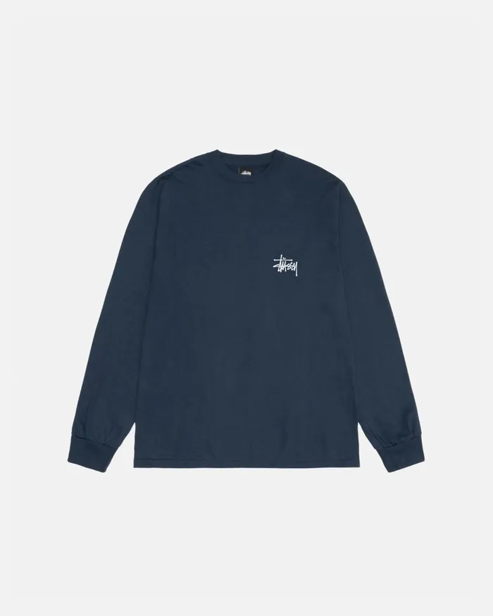 Stussy Tees BASIC STSSY LS TEE Navy 8211 MenWomen