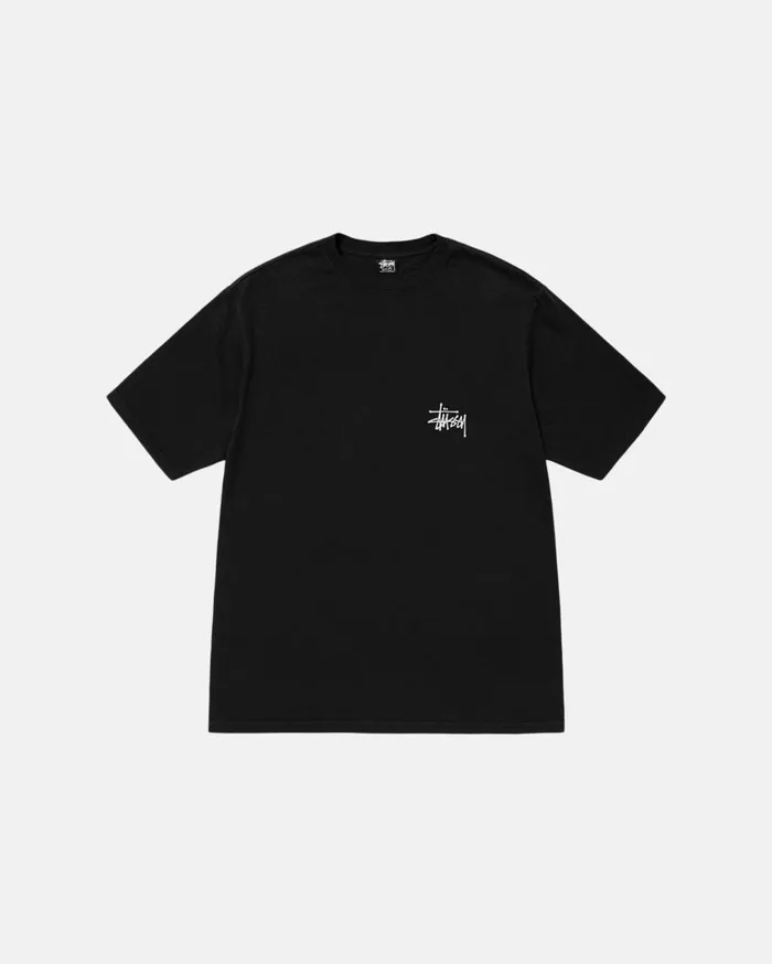 Stussy Tees BASIC STSSY TEE PIGMENT DYED Black 8211 MenWomen