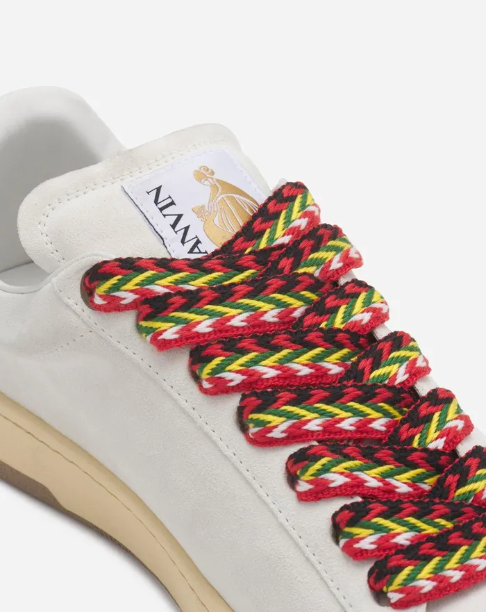 Suede Curb Lite Sneakers White Men Lanvin Sneakers