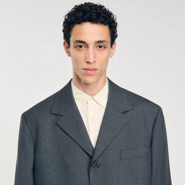Suits and Blazers Men SANDRO Oversized Suit Jacket Grey