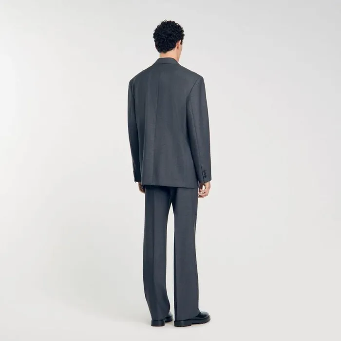 Suits and Blazers Men SANDRO Oversized Suit Jacket Grey