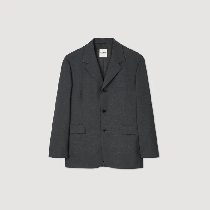 Suits and Blazers Men SANDRO Oversized Suit Jacket Grey