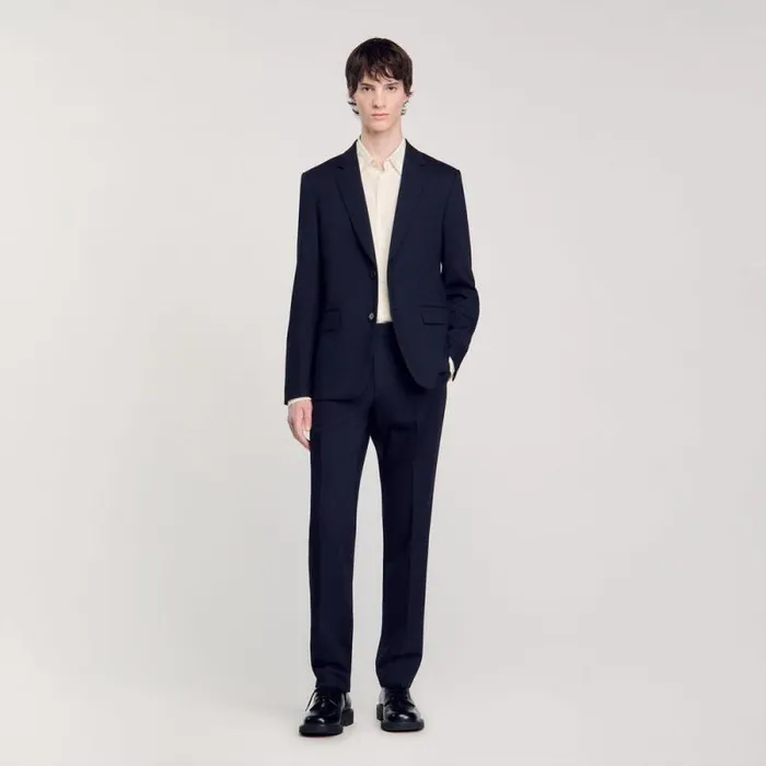Suits and Blazers Men SANDRO Suit Jacket Navy Blue