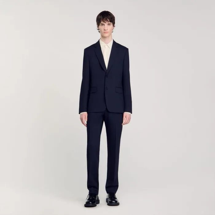 Suits and Blazers Men SANDRO Suit Jacket Navy Blue