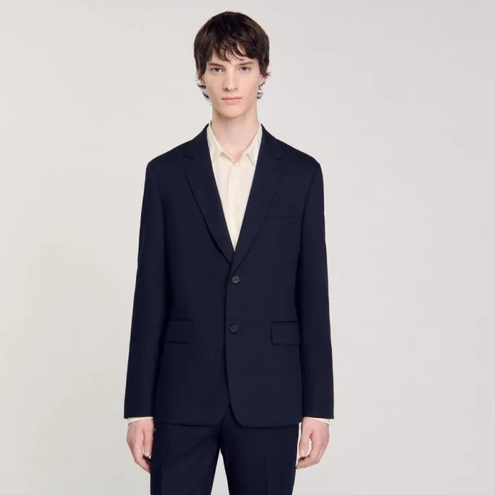 Suits and Blazers Men SANDRO Suit Jacket Navy Blue