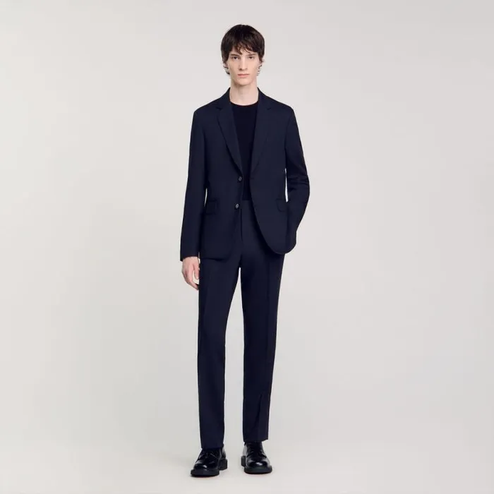 Suits and Blazers Men SANDRO Suit Jacket Navy Blue