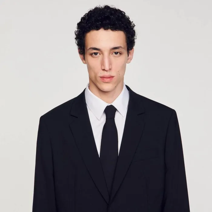 Suits and Blazers Men SANDRO Virgin Wool Suit Jacket Black