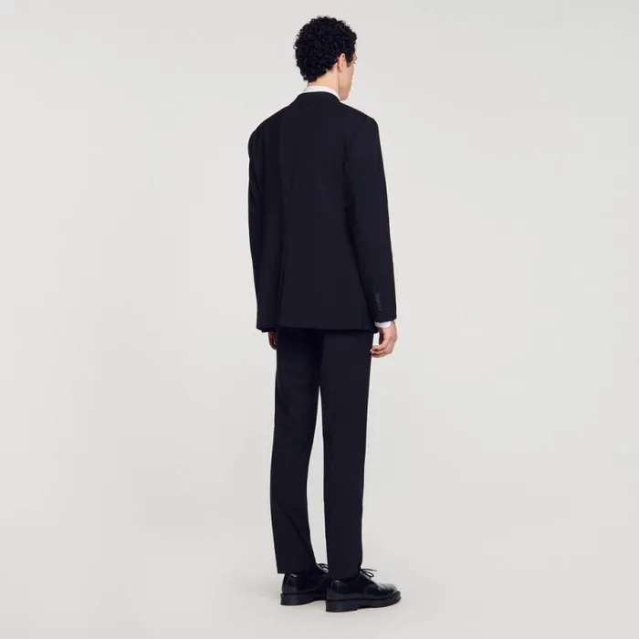 Suits and Blazers Men SANDRO Virgin Wool Suit Jacket Black