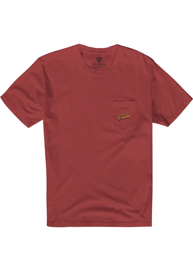Sunset Shadow Premium Pkt Tee Brick Premium Tees Vissla Men Sunset Shadow Premium Pkt Tee Brick Premium Tees Vissla Men