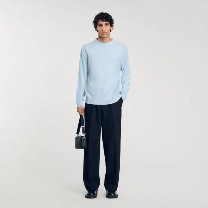 Sweaters and Cardigans Men SANDRO Cashmere Sweater Baby Blue