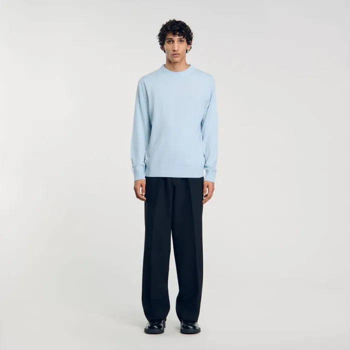 Sweaters and Cardigans Men SANDRO Cashmere Sweater Baby Blue Sweaters and Cardigans Men SANDRO Cashmere Sweater Baby Blue