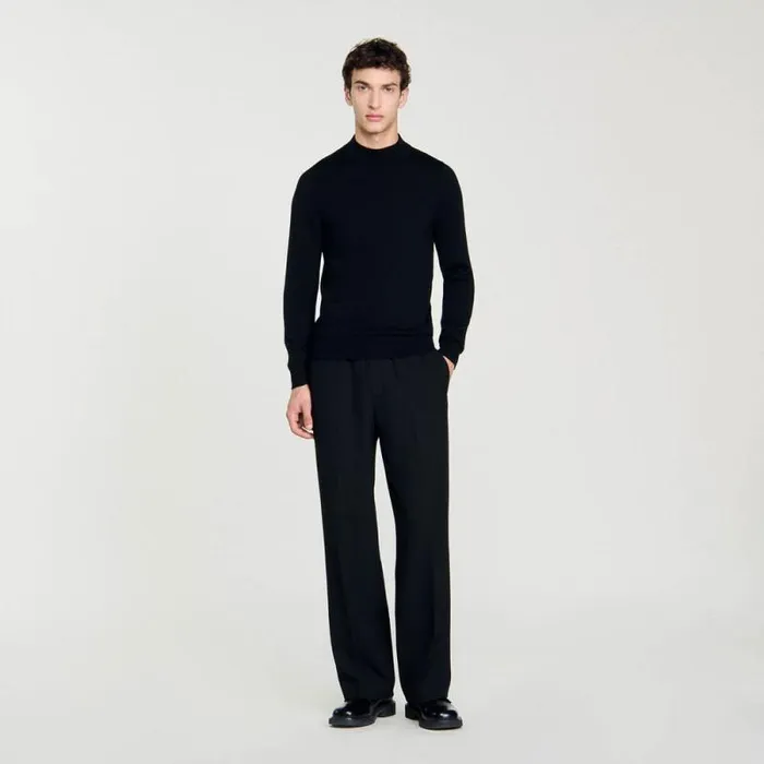 Sweaters and Cardigans Men SANDRO Funnel Neck Sweater Black