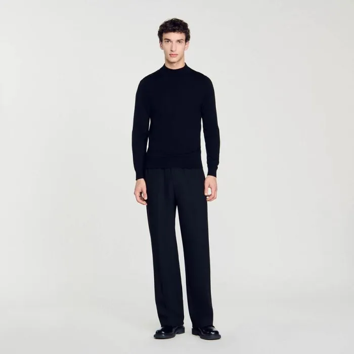 Sweaters and Cardigans Men SANDRO Funnel Neck Sweater Black