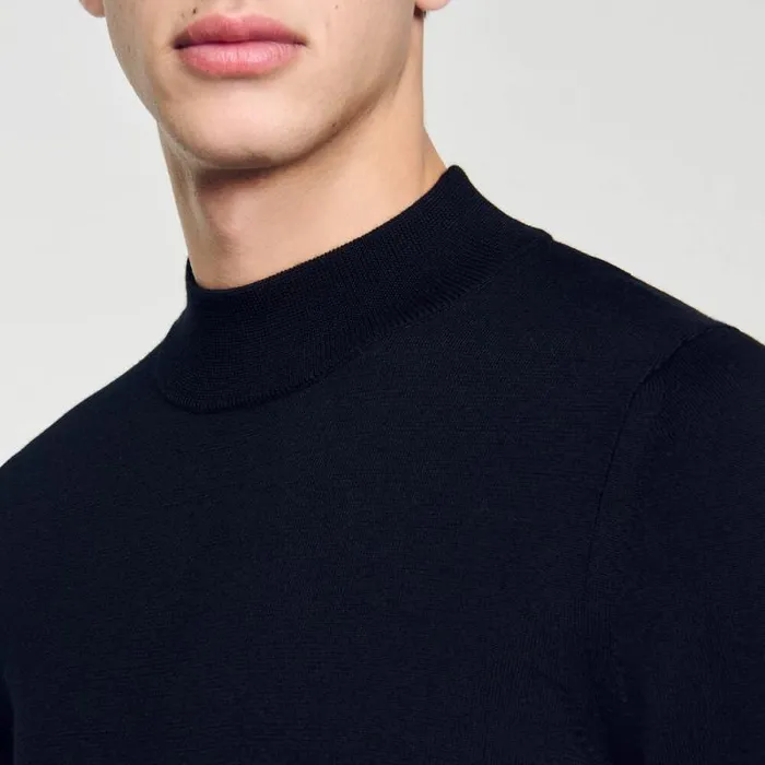 Sweaters and Cardigans Men SANDRO Funnel Neck Sweater Black