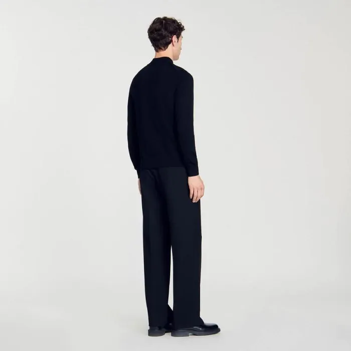 Sweaters and Cardigans Men SANDRO Funnel Neck Sweater Black