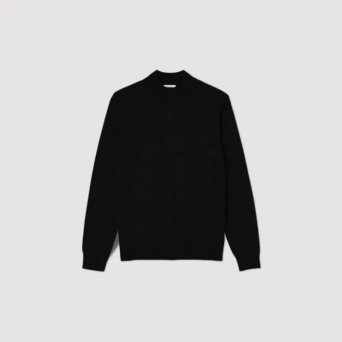 Sweaters and Cardigans Men SANDRO Funnel Neck Sweater Black