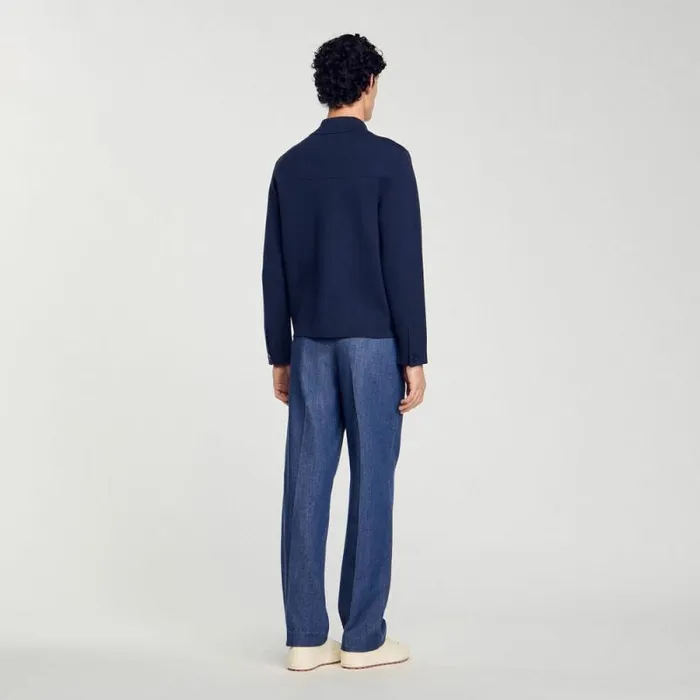 Sweaters and Cardigans Men SANDRO Knit Jacket Midnight Blue