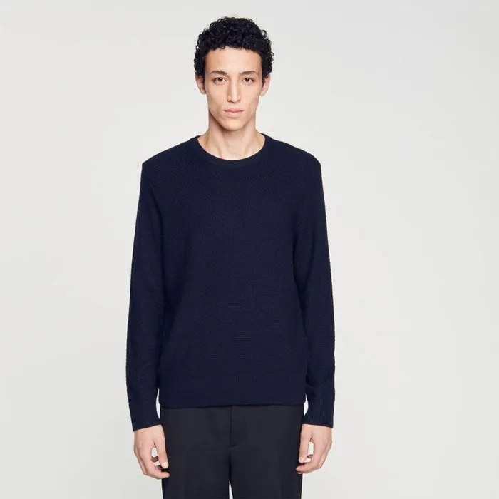 Sweaters and Cardigans Men SANDRO Wool Sweater Navy Blue