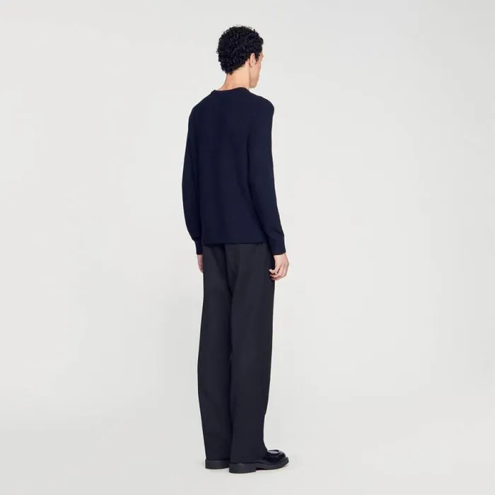 Sweaters and Cardigans Men SANDRO Wool Sweater Navy Blue