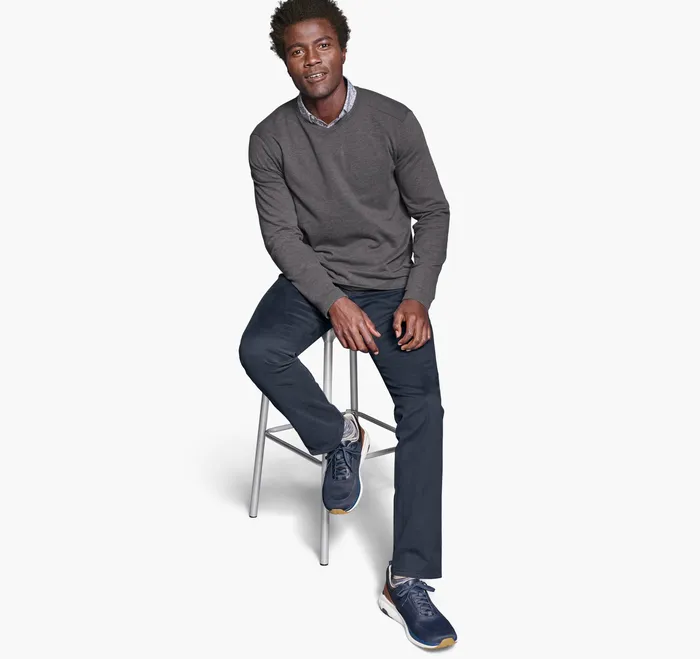 Sweaters and Knits Knit VNeck Gray Johnston and Murphy Men