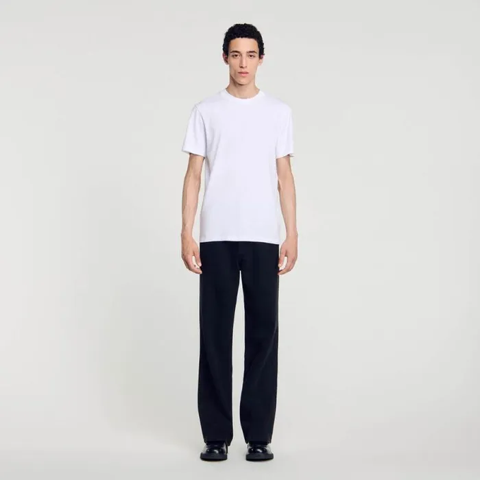 Tshirts and Polos Men SANDRO Cotton Tshirt White Tshirts and Polos Men SANDRO Cotton Tshirt White