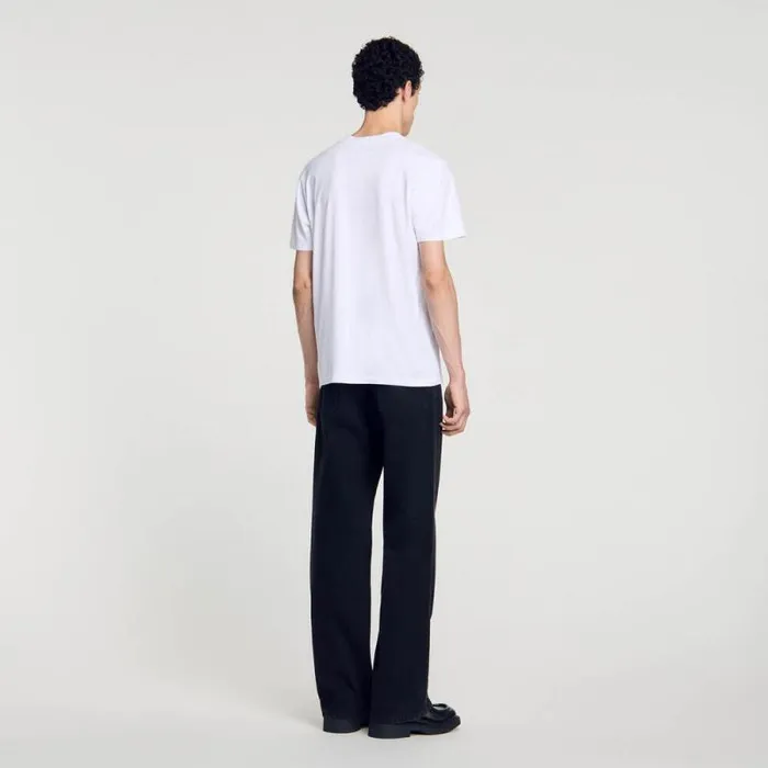 Tshirts and Polos Men SANDRO Cotton Tshirt White Tshirts and Polos Men SANDRO Cotton Tshirt White