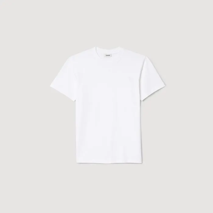Tshirts and Polos Men SANDRO Cotton Tshirt White Tshirts and Polos Men SANDRO Cotton Tshirt White