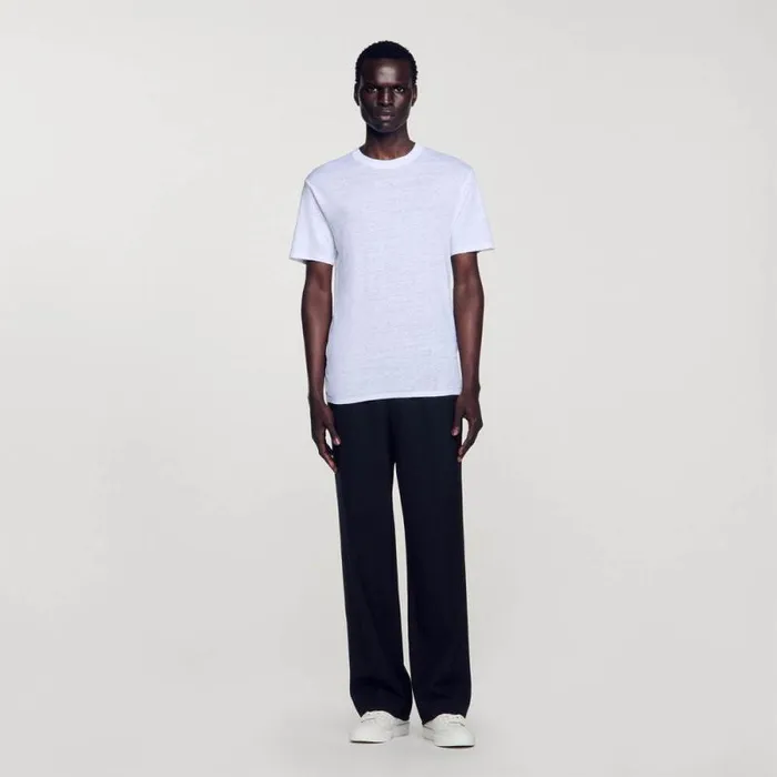Tshirts and Polos Men SANDRO Linen Tshirt White