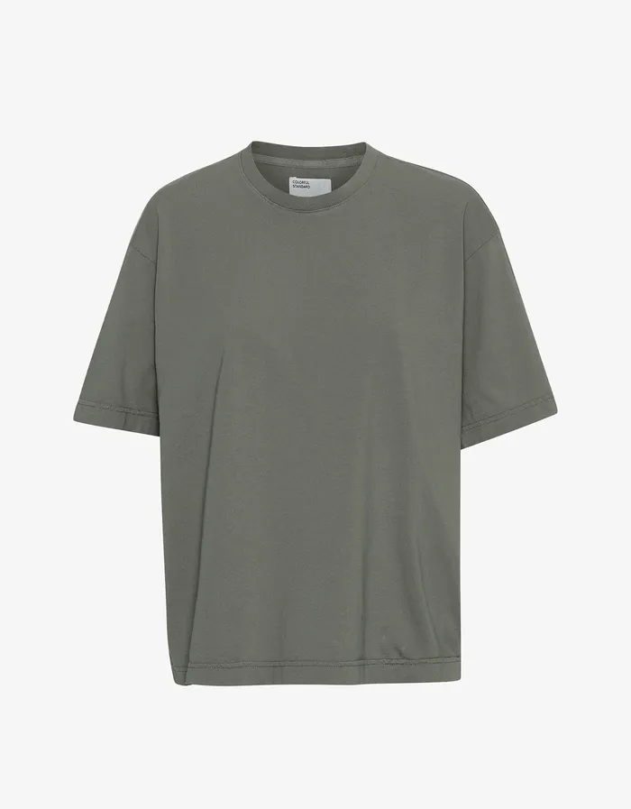 TShirts Oversized Organic TShirt 8211 Dusty Olive Colorfulstandard Women