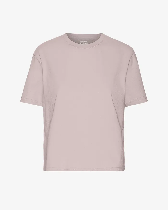 TShirts Women Colorfulstandard Organic Boxy Crop Tee 8211 Faded Pink