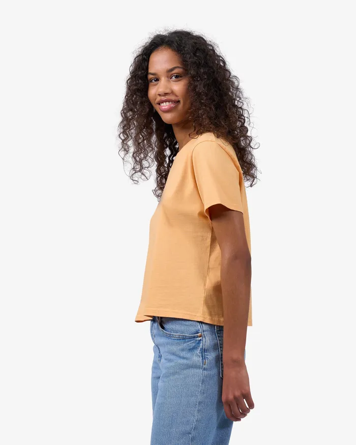 TShirts Women Colorfulstandard Organic Boxy Crop Tee 8211 Faded Pink