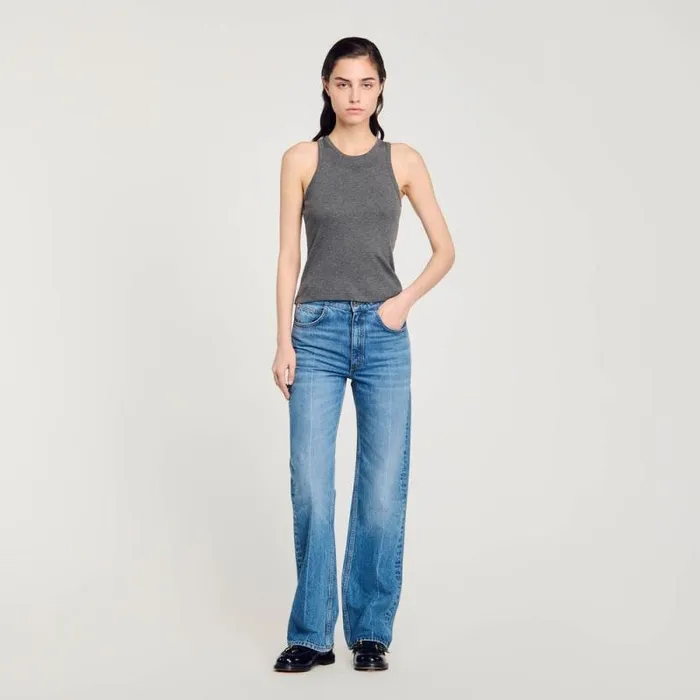 Tshirts Women SANDRO Vest Top Dark Grey