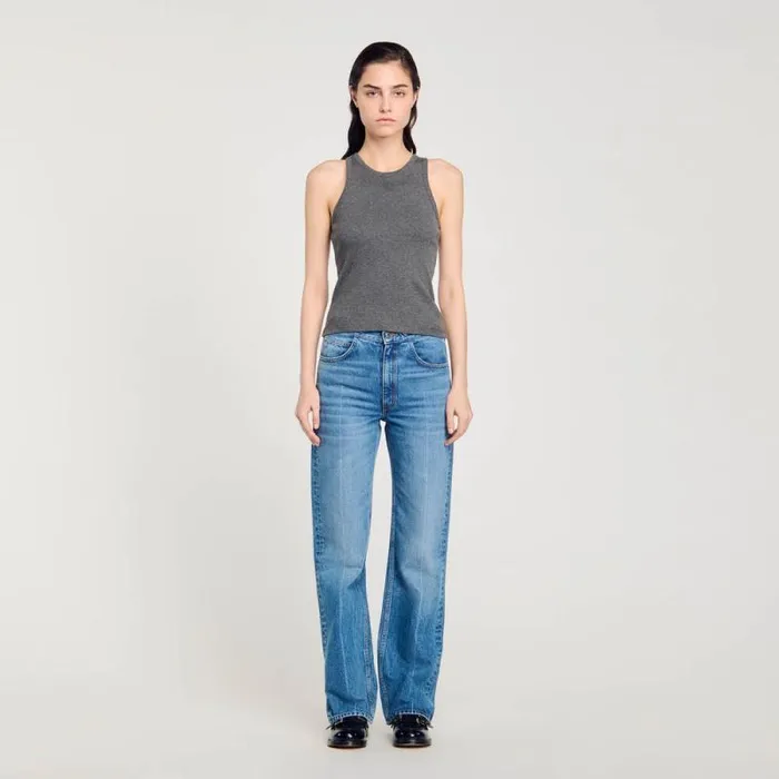 Tshirts Women SANDRO Vest Top Dark Grey