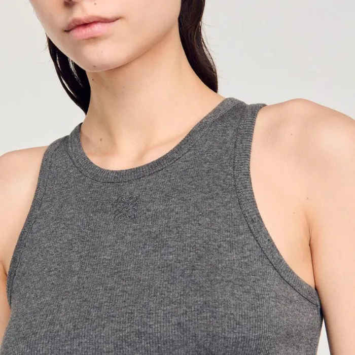 Tshirts Women SANDRO Vest Top Dark Grey
