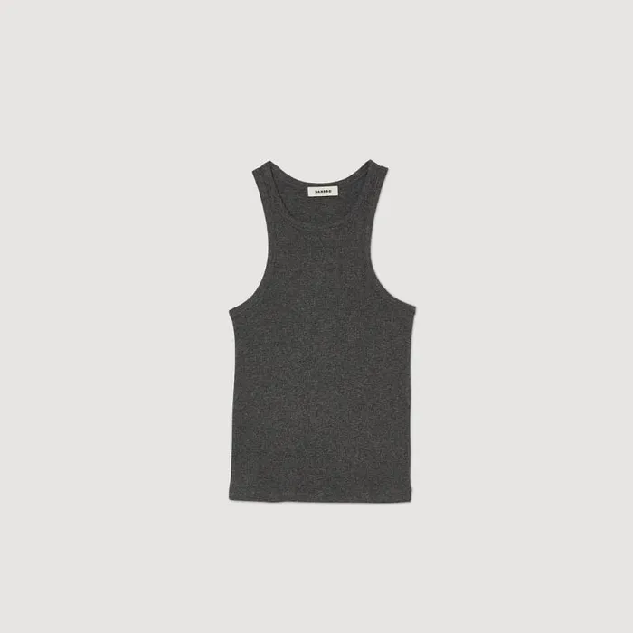 Tshirts Women SANDRO Vest Top Dark Grey