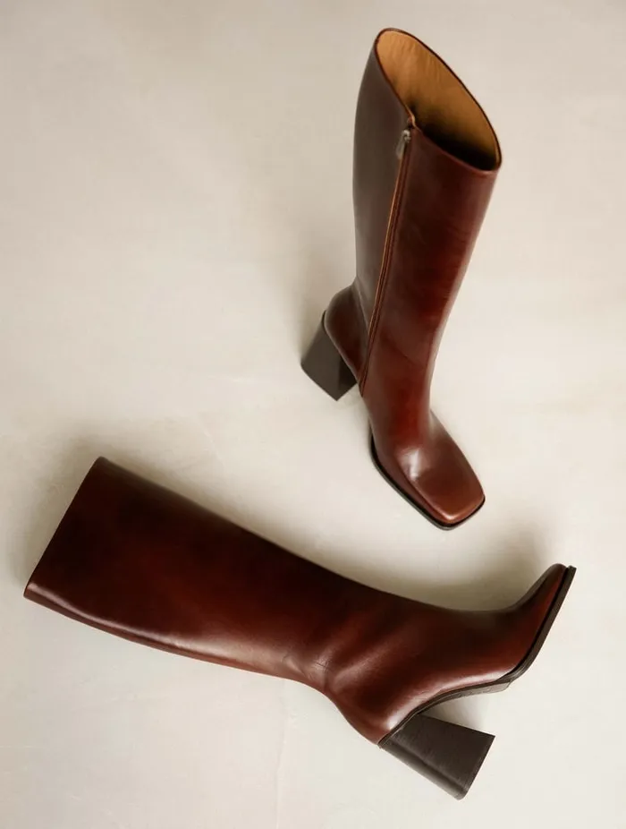 Tamar Turkish Coffee Women Bobbies Knee High Boots