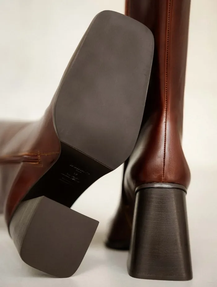 Tamar Turkish Coffee Women Bobbies Knee High Boots