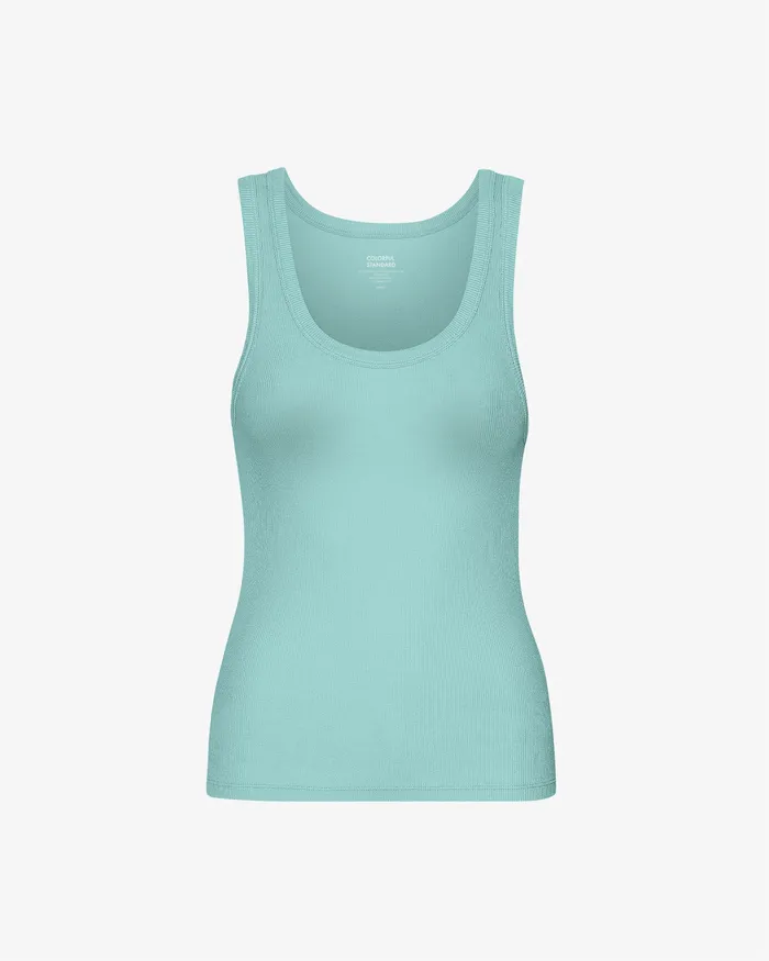Tank Tops Women Women Organic Rib Tank Top 8211 Teal Blue Colorfulstandard