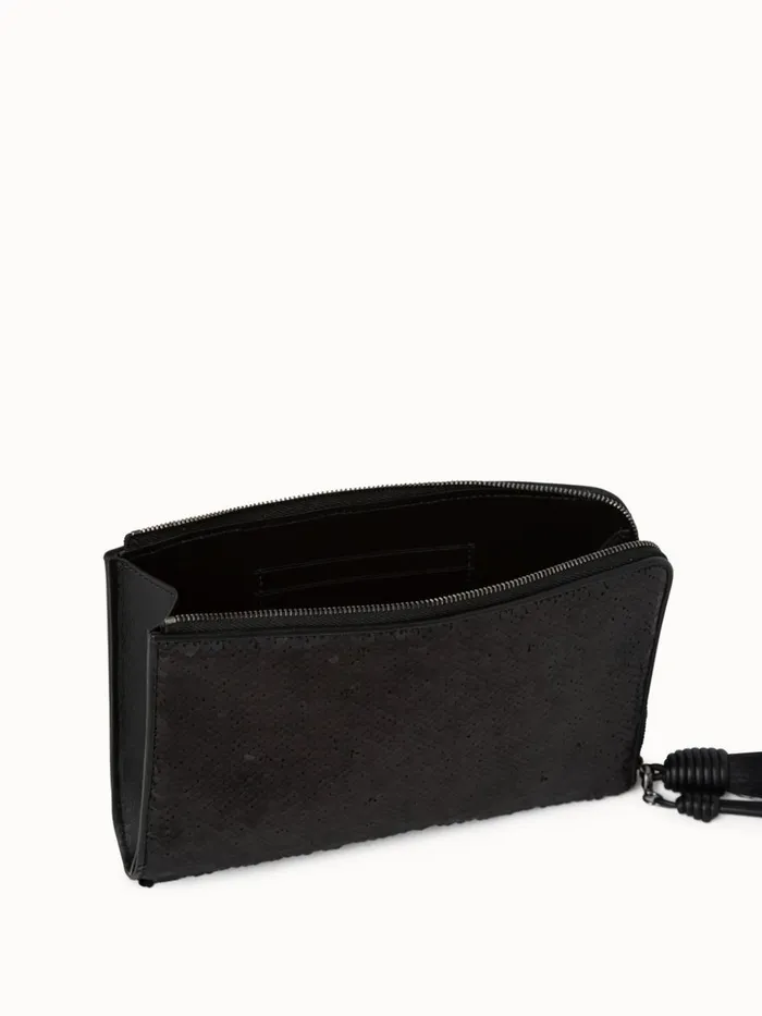 Tassel Pouch In Reversible Sequins Black Women Akris Clutches