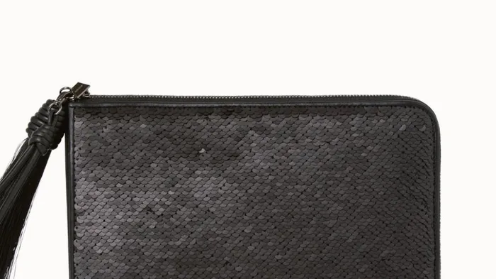 Tassel Pouch In Reversible Sequins Black Women Akris Clutches