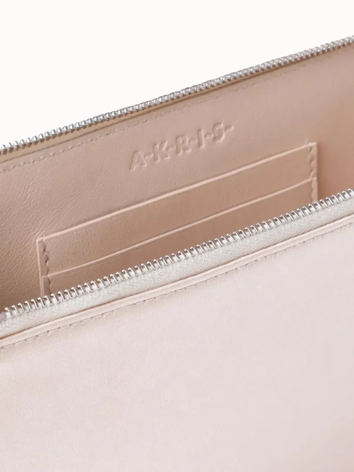 Tassel Pouch In Satin Fabric Alabaster Women Akris Clutches