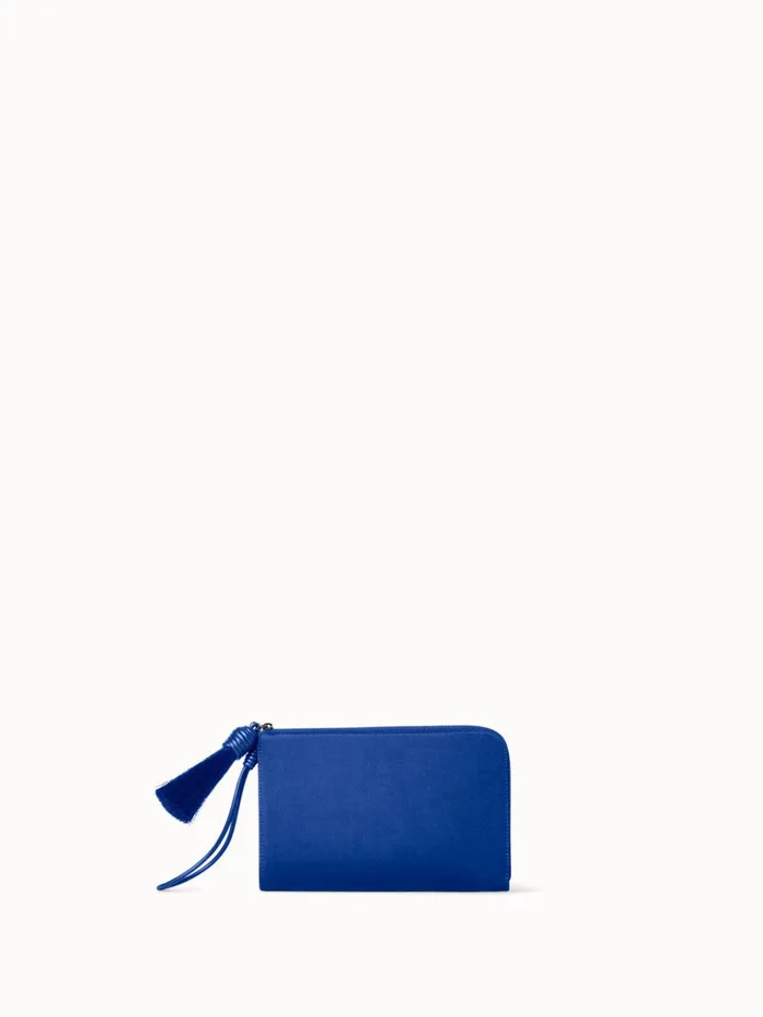 Tassel Pouch In Satin Fabric Ocean Women Akris Mini Bags