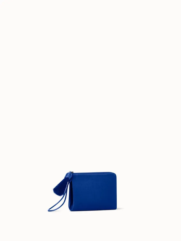 Tassel Pouch In Satin Fabric Ocean Women Akris Mini Bags