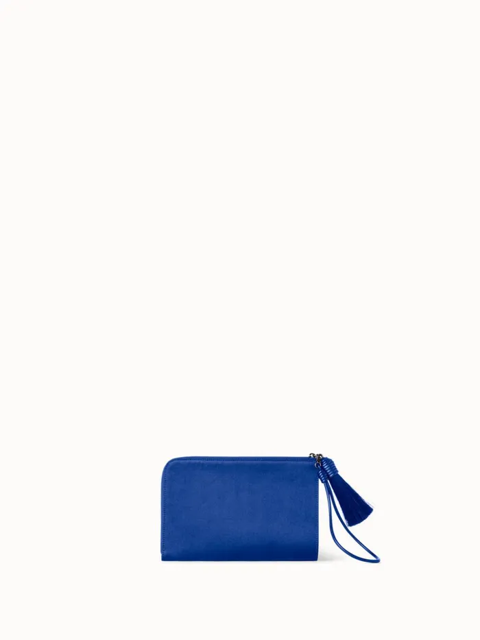 Tassel Pouch In Satin Fabric Ocean Women Akris Mini Bags