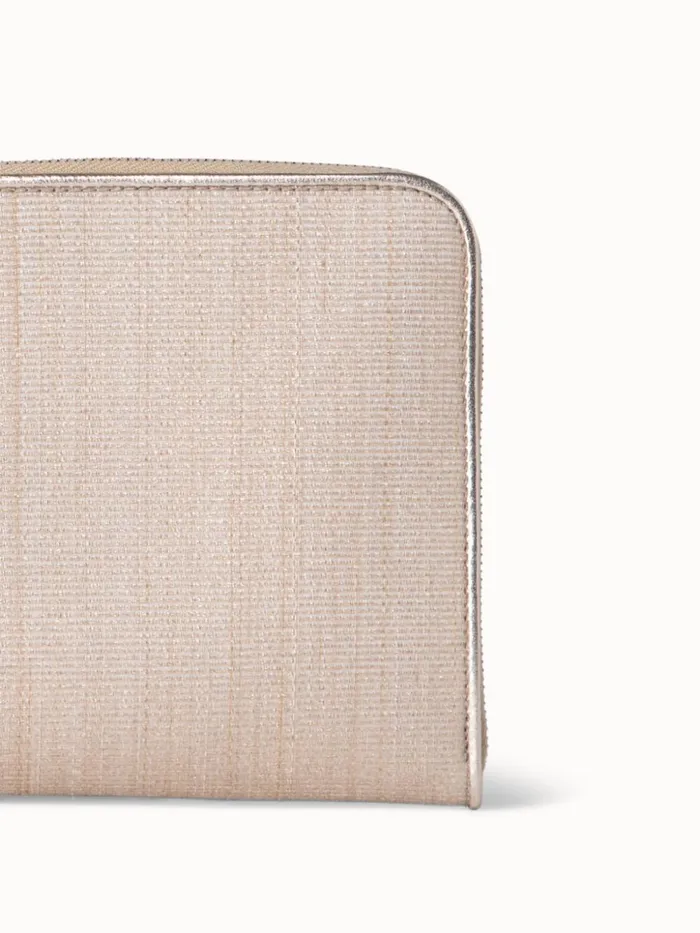 Tassle Pouch In Horsehair Fabric Stucco Metallic Women Akris Clutches
