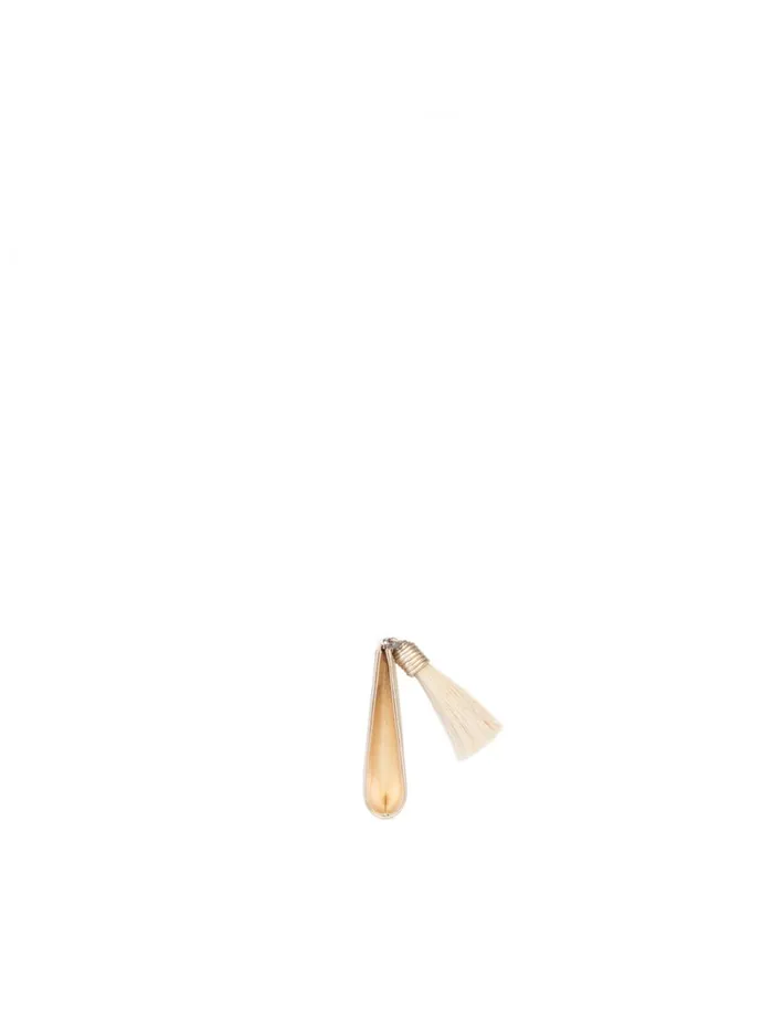Tassle Pouch In Horsehair Fabric Stucco Metallic Women Akris Clutches